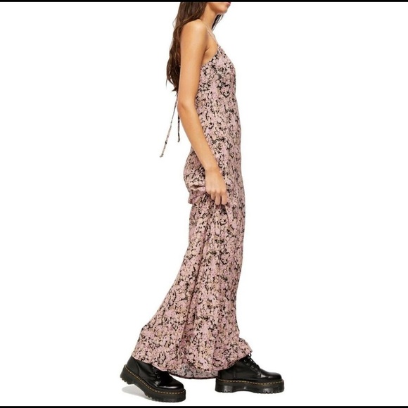 Free People Boho Bon Voyage Maxi Dress in black with bright pink florals - Picture 6 of 16